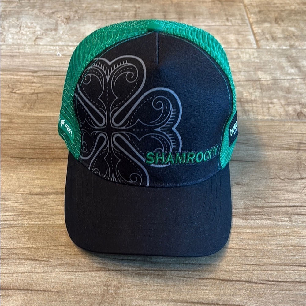Green and Black Shamrock Hat